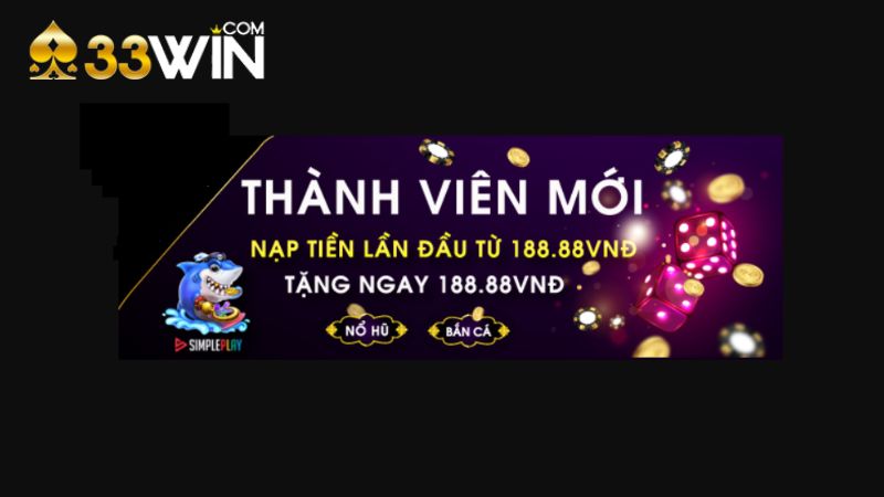 Người chơi thành công nạp tiền 33WIN để nhận khuyến mãi giá trị