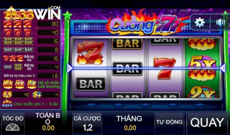 Hướng dẫn chơi Crazy 777 chi tiết qua các bước